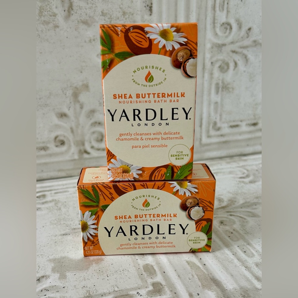 2 BARS - Yardley London Shea Buttermilk Bath Bar - NEW